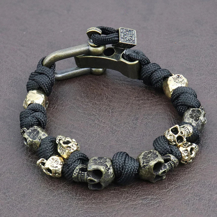 Memento — Paracord náramek s lebkou