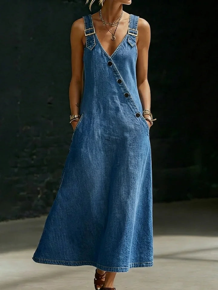 MARCO & BIANCA MILANO | VERA DLOUHÉ ŠATY Z DENIMU S KNOFLÍKY PRO ŽENY