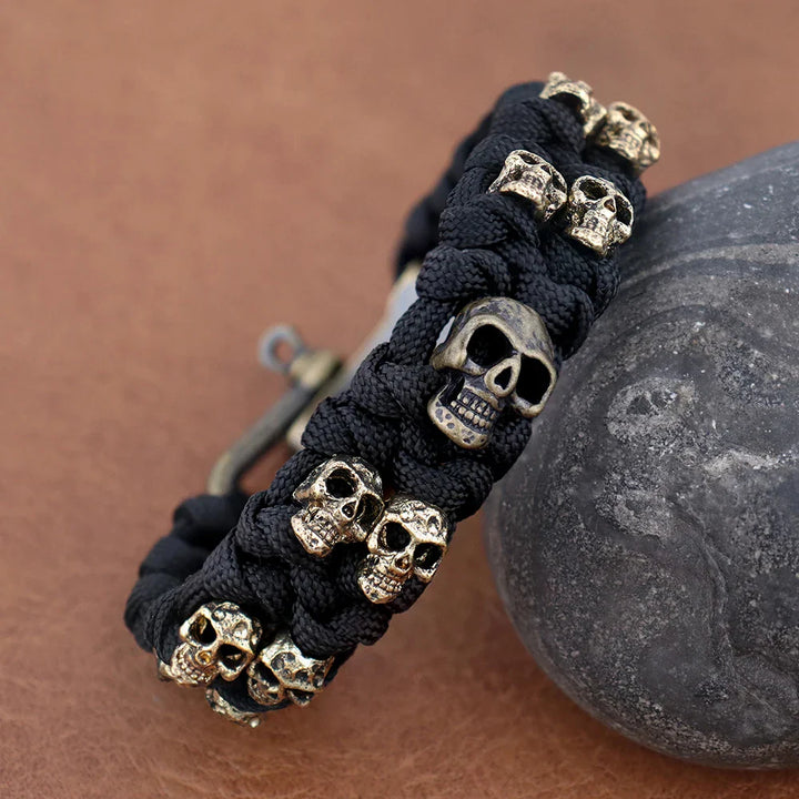 Memento — Paracord náramek s lebkou