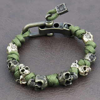 Memento — Paracord náramek s lebkou