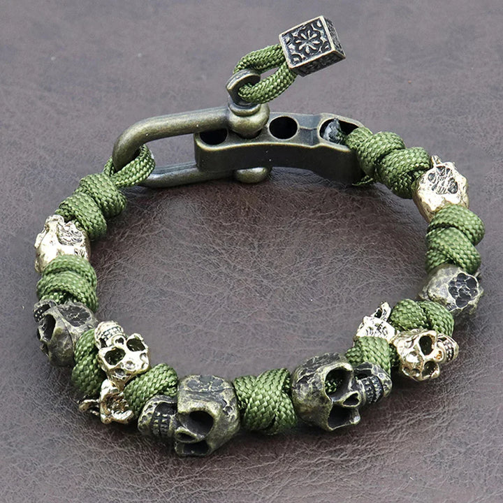 Memento — Paracord náramek s lebkou