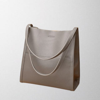 Olivia - Solid colour simple genuine leather shoulder bag