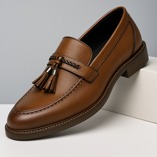 Leren Loafers s třásněmi