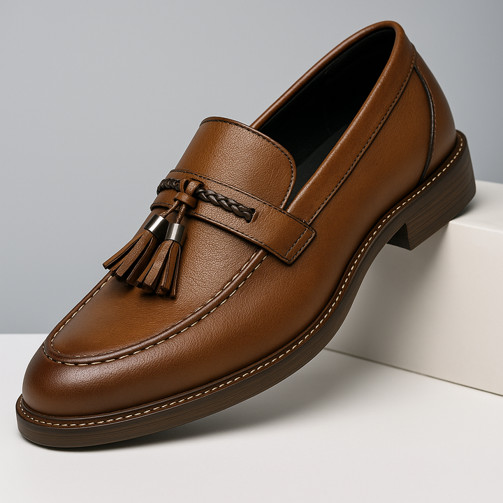 Leren Loafers s třásněmi