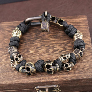 Memento — Paracord náramek s lebkou