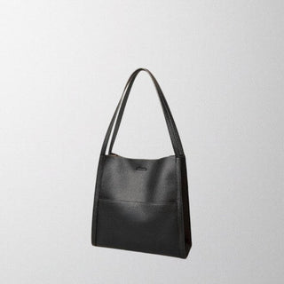 Olivia - Solid colour simple genuine leather shoulder bag