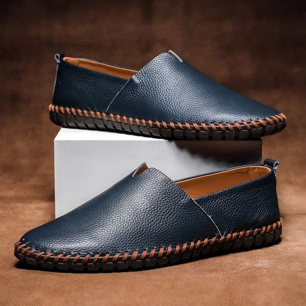 Ručně šité kožené loafers
