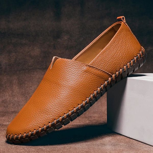 Ručně šité kožené loafers