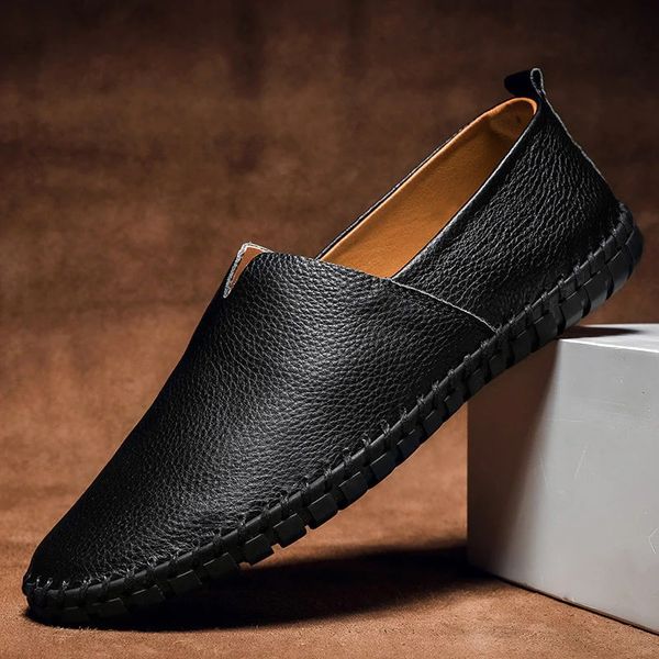 Ručně šité kožené loafers