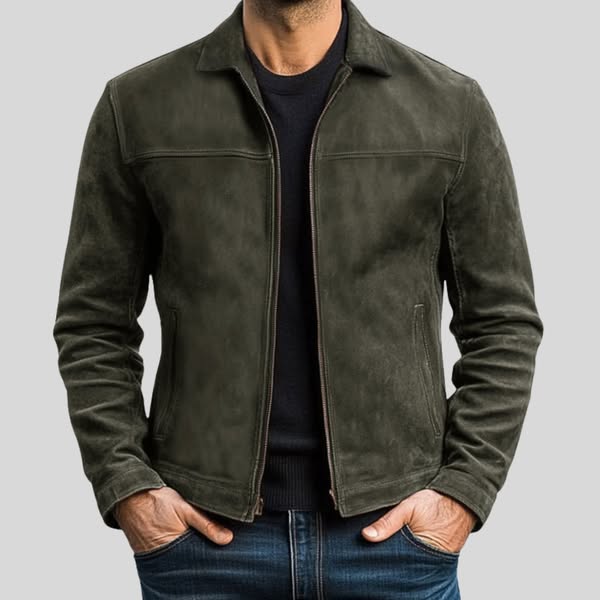 Giacca in Camoscio con Zip