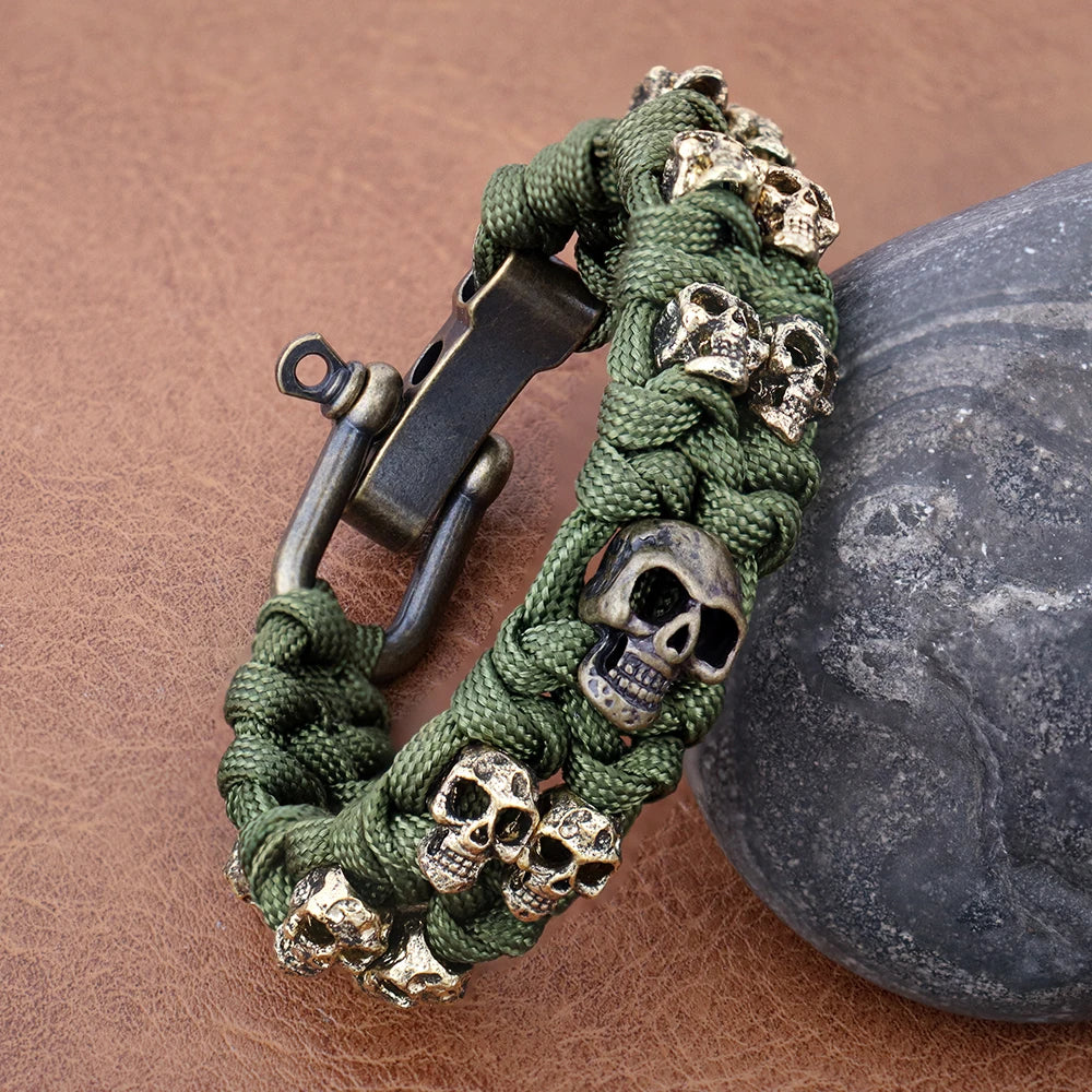 Memento — Paracord náramek s lebkou