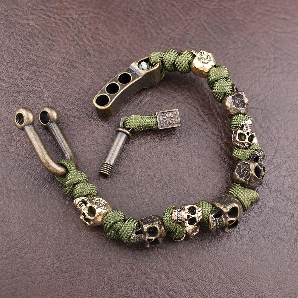 Memento — Paracord náramek s lebkou