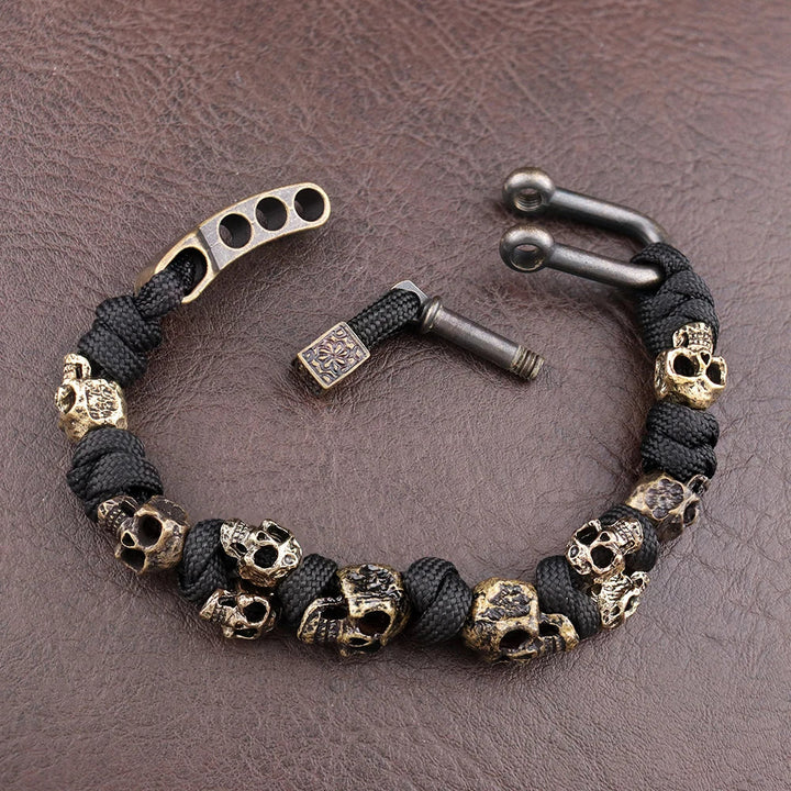 Memento — Paracord náramek s lebkou