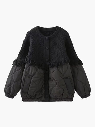 Cazel | Prošívaná pletená bunda patchwork