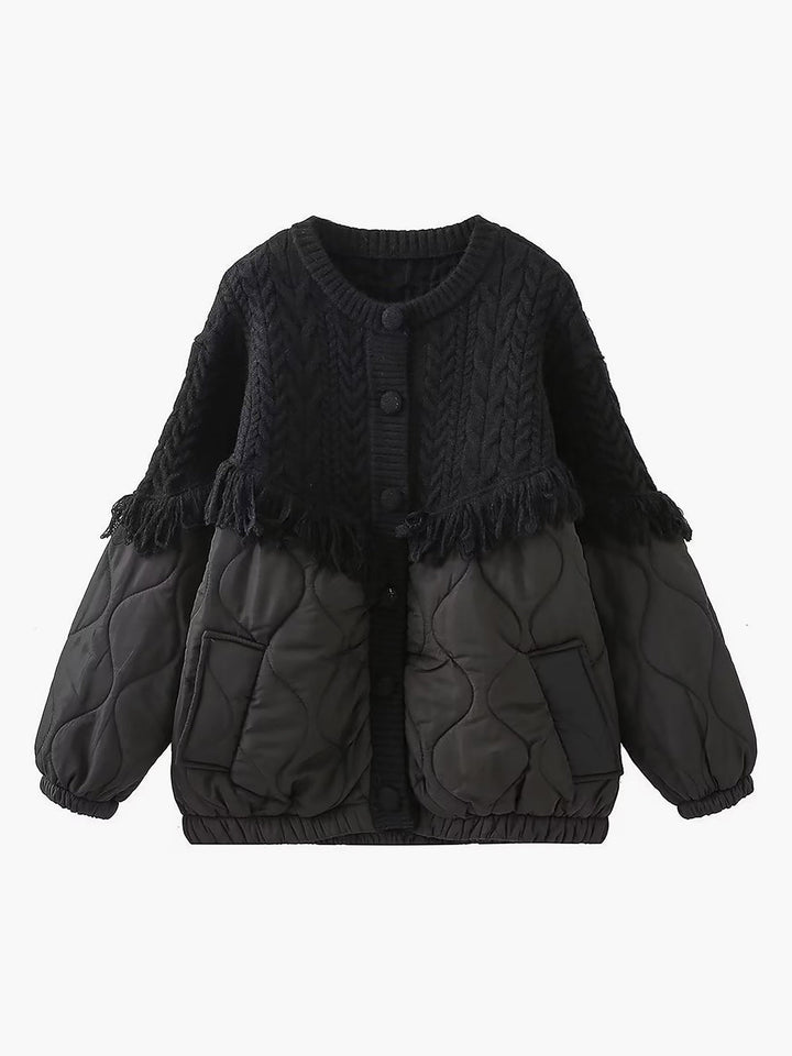 Cazel | Prošívaná pletená bunda patchwork