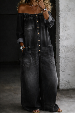MARCO & BIANCA MILANO | ELENA OVERAL Z DENIMU S ODKRYTÝMI RAMENY PRO ŽENY