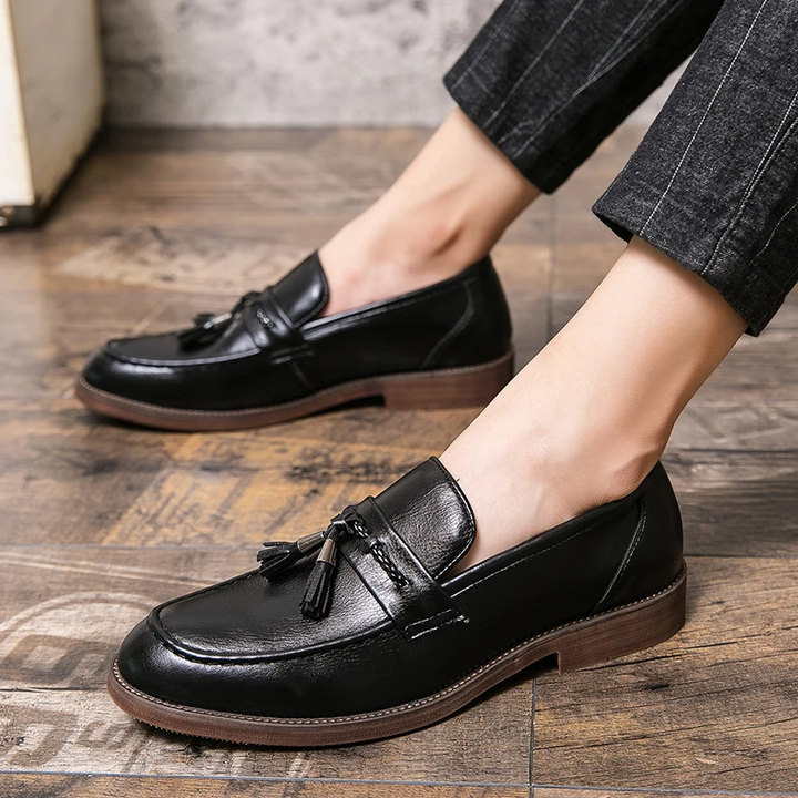 Leren Loafers s třásněmi