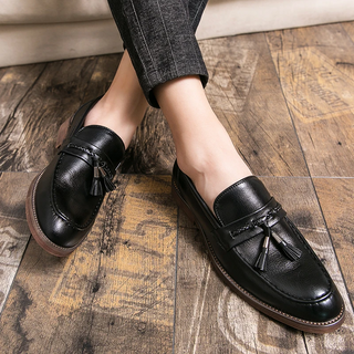 Leren Loafers s třásněmi
