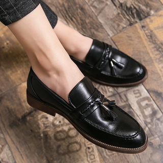 Leren Loafers s třásněmi