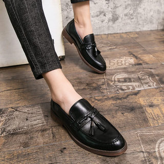 Leren Loafers s třásněmi