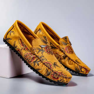 Leren Loafers s květinami