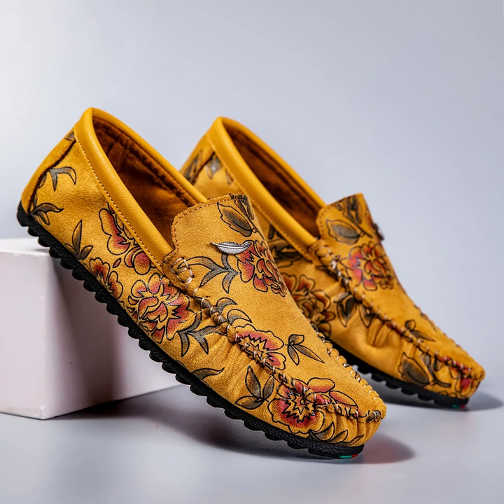Leren Loafers s květinami