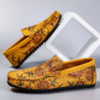 Leren Loafers s květinami