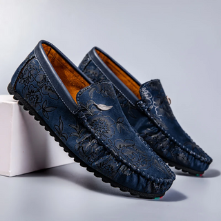 Leren Loafers s květinami