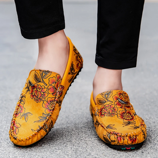 Leren Loafers s květinami
