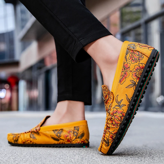 Leren Loafers s květinami