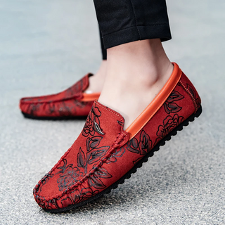 Leren Loafers s květinami
