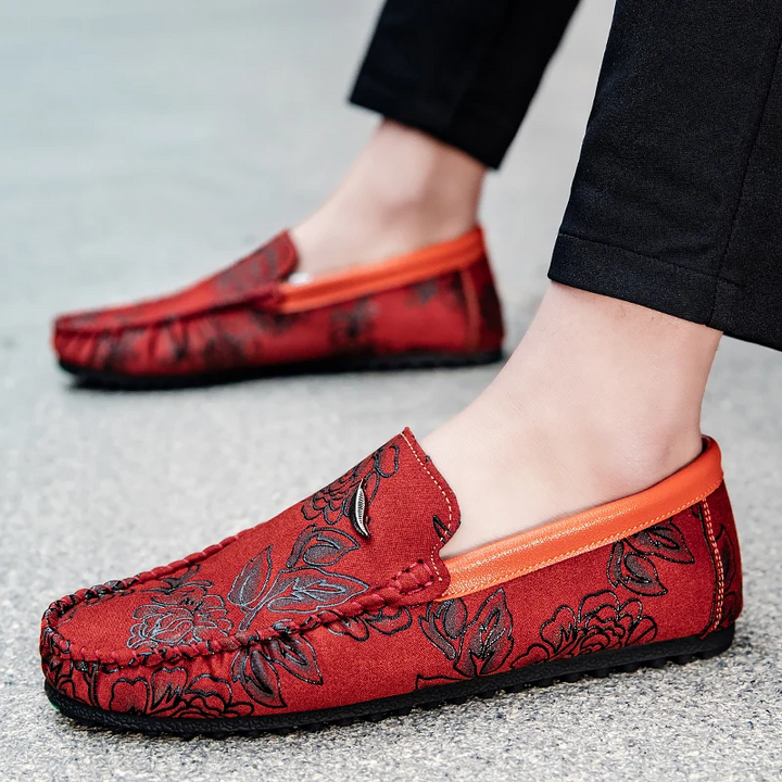 Leren Loafers s květinami