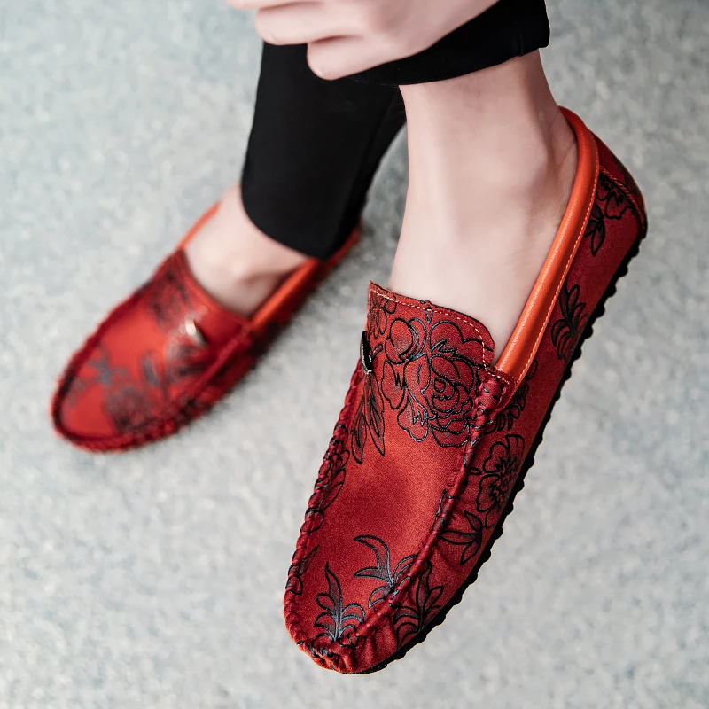 Leren Loafers s květinami