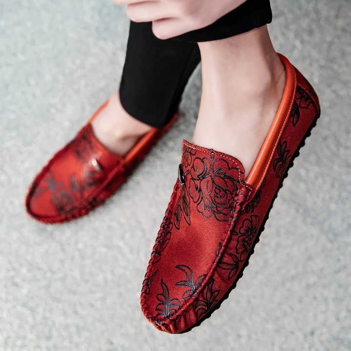 Leren Loafers s květinami