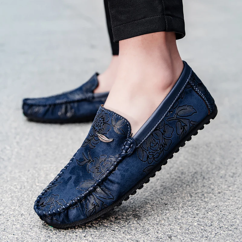 Leren Loafers s květinami