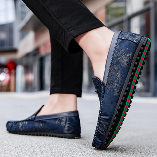 Leren Loafers s květinami