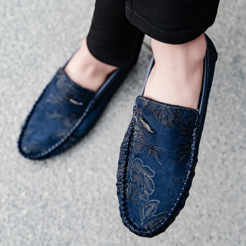 Leren Loafers s květinami