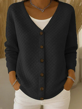 Laverne™ | Prošívaný cardigan s knoflíky vpředu