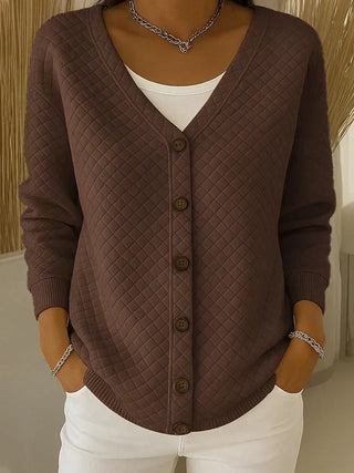 Laverne™ | Prošívaný cardigan s knoflíky vpředu