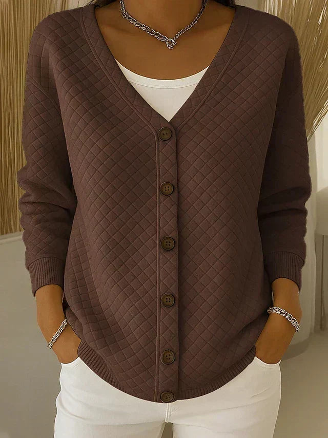Laverne™ | Prošívaný cardigan s knoflíky vpředu