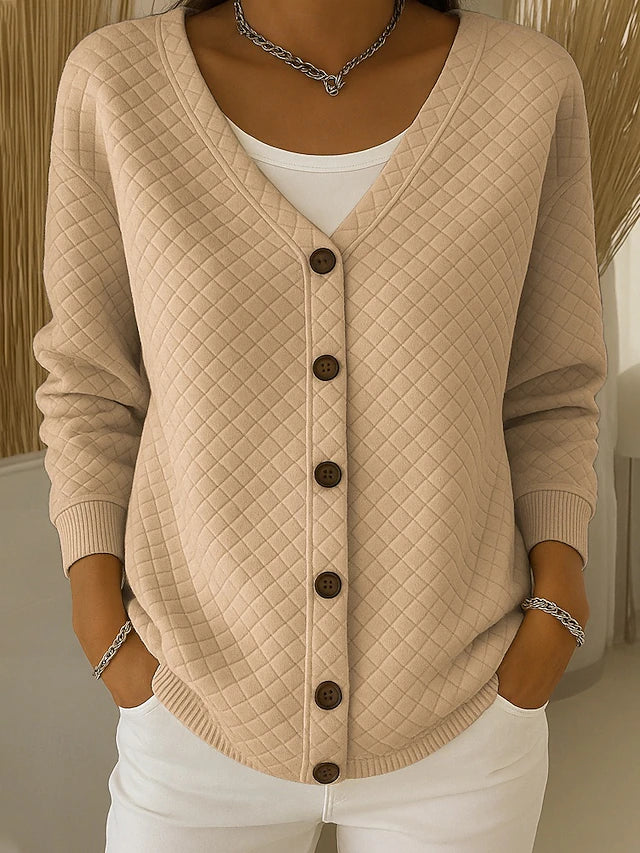 Laverne™ | Prošívaný cardigan s knoflíky vpředu