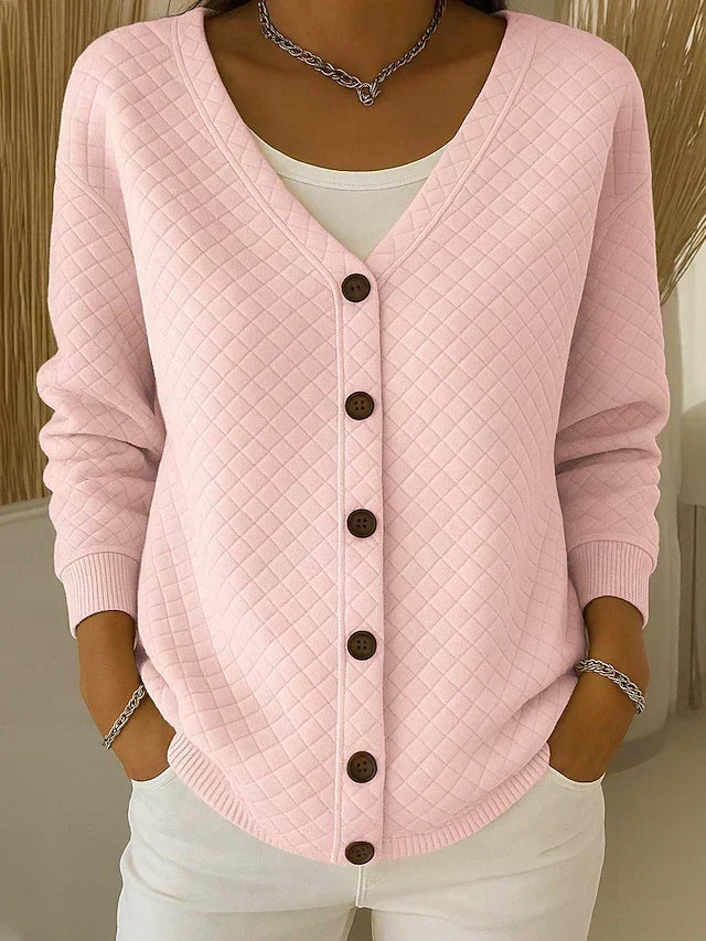 Laverne™ | Prošívaný cardigan s knoflíky vpředu