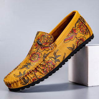 Leren Loafers s květinami