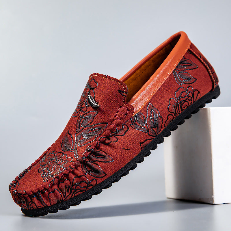 Leren Loafers s květinami