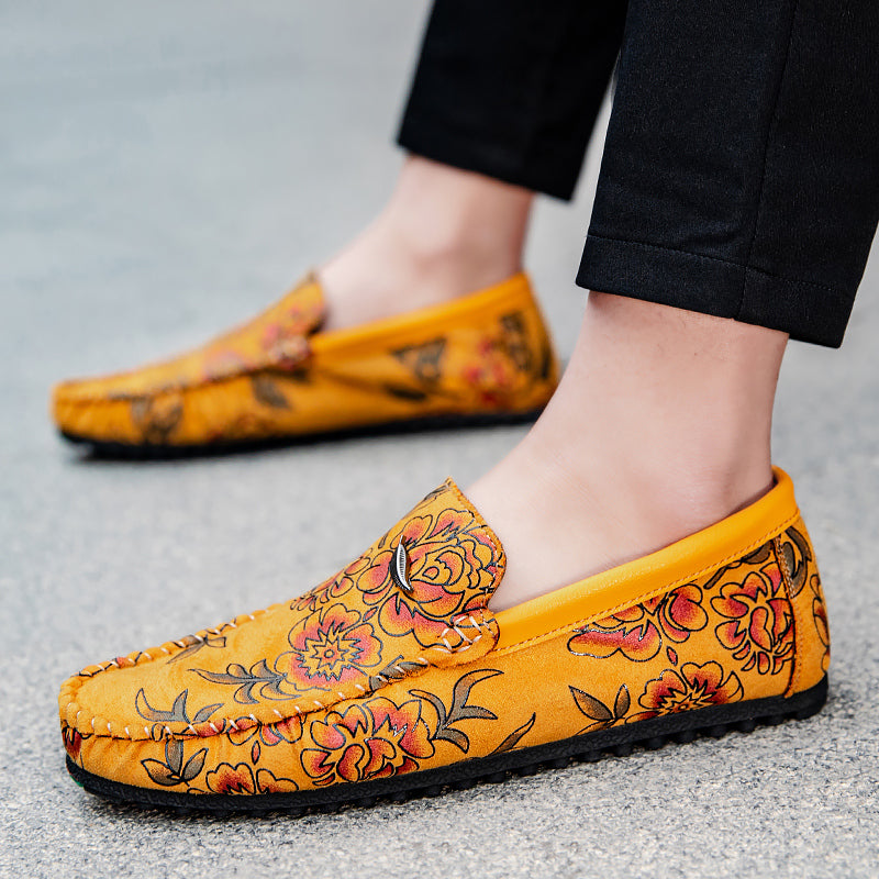 Leren Loafers s květinami