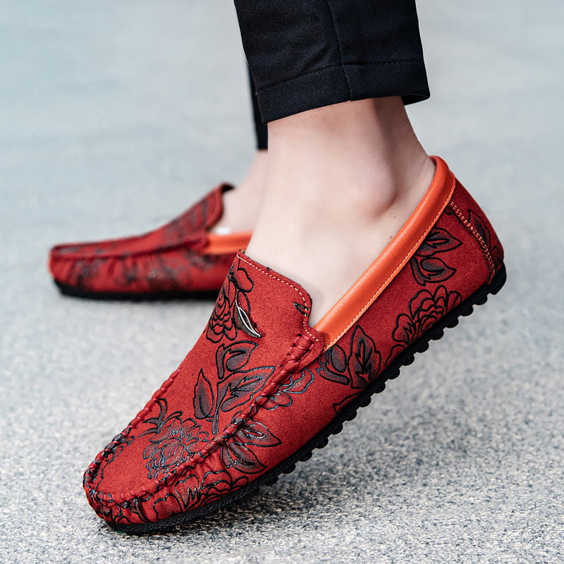 Leren Loafers s květinami