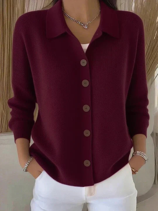 Josephine™ | Kardigan s knoflíky a límečkem
