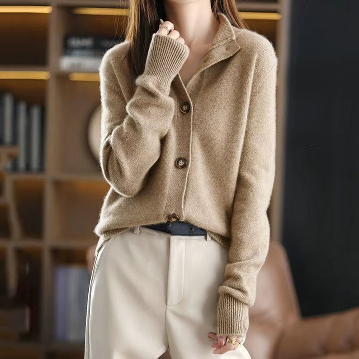 Oversized dámský cardigan s žebrováním a dlouhými rukávy