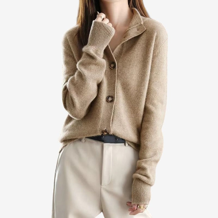 Oversized dámský cardigan s žebrováním a dlouhými rukávy
