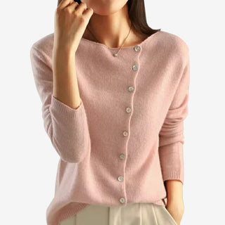 Dámský cardigan s kulatým výstřihem a knoflíky